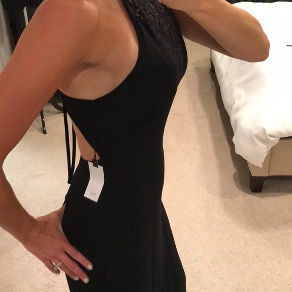 👗 Long black light dress size Small NEW WITH TAGS - Picture 3 of 8